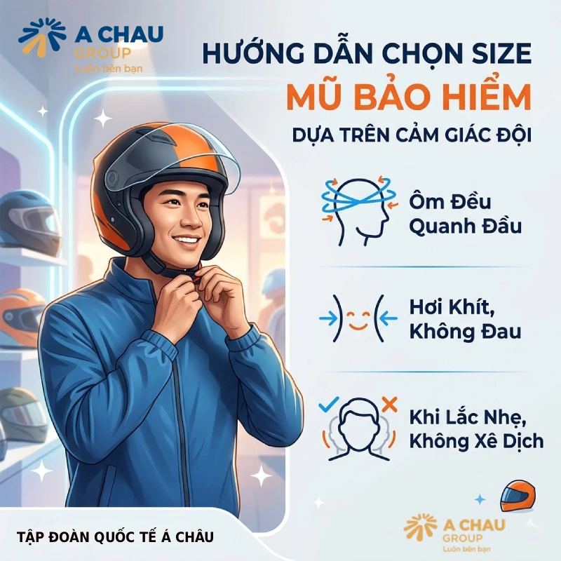 Hướng dẫn chọn size mũ bảo hiểm theo cảm giác đội thực tế