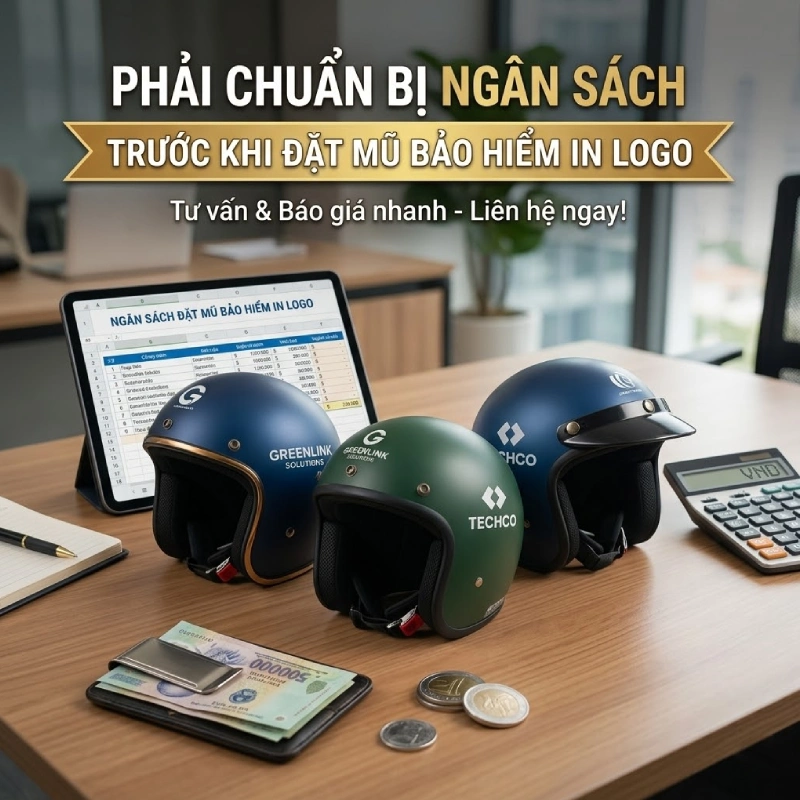 Doanh nghiệp cần chuẩn bị gì khi đặt mũ bảo hiểm in logo? Phải chuẩn bị ngân sách