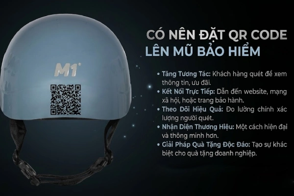 Có nên thêm QR code vào thiết kế mũ bảo hiểm quảng cáo không?