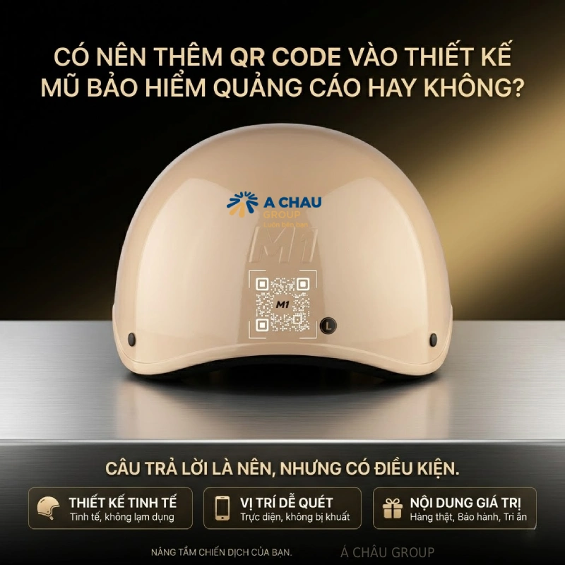 Có nên thêm QR code vào thiết kế mũ bảo hiểm quảng cáo hay không?