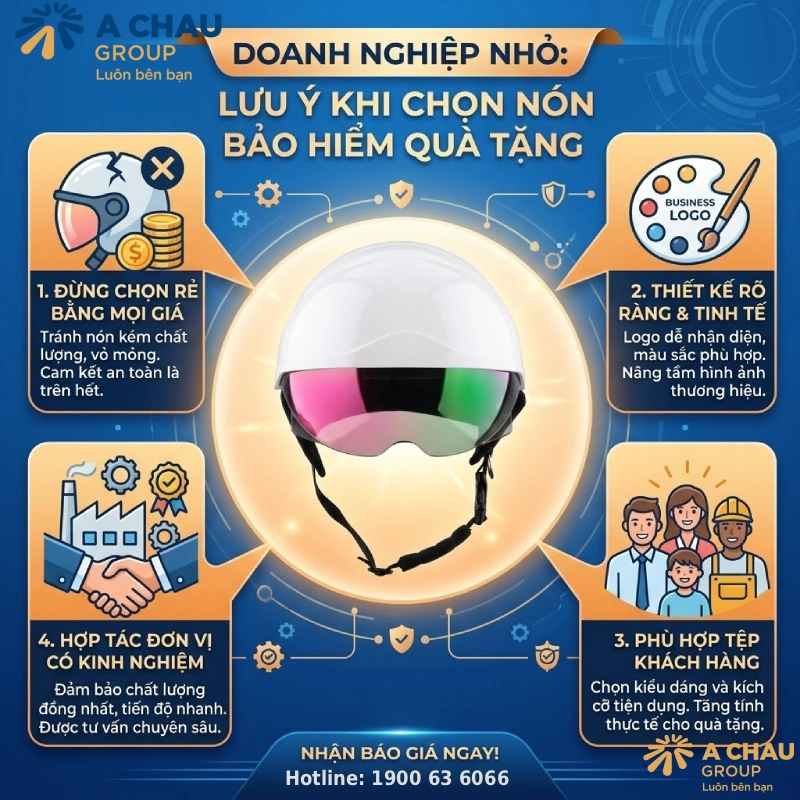 Doanh nghiệp nhỏ cần lưu ý gì khi chọn nón bảo hiểm quà tặng?