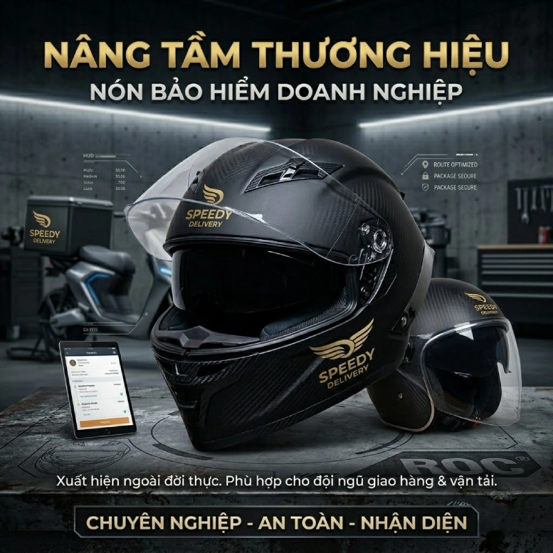 Nón bảo hiểm quảng cáo phù hợp với doanh nghiệp muốn thương hiệu xuất hiện ngoài đời thực