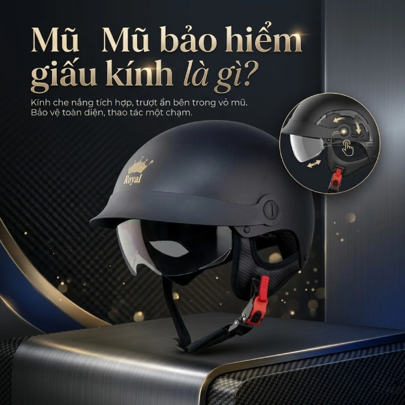 Mũ bảo hiểm giấu kính là gì?