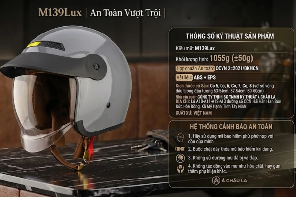 Hình ảnh mũ bảo hiểm đạt chuẩn