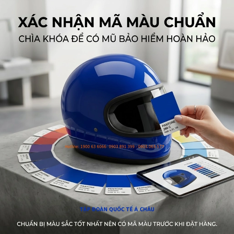 Khách hàng cần chuẩn bị gì trước khi đặt mũ bảo hiểm quảng cáo? 6 Chuẩn bị màu sắc tốt nhất nên có mã màu
