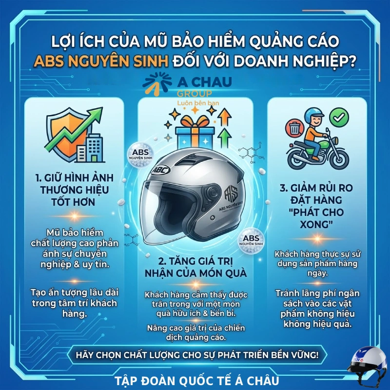 Với mũ quảng cáo, ABS nguyên sinh mang lại lợi ích gì cho doanh nghiệp?