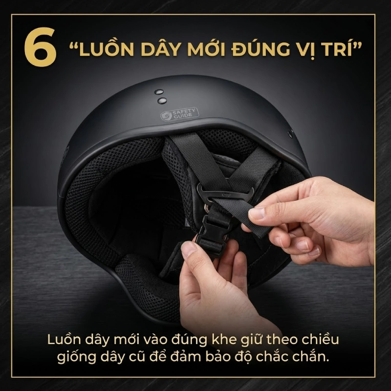 Luồn dây mới vào đúng vị trí