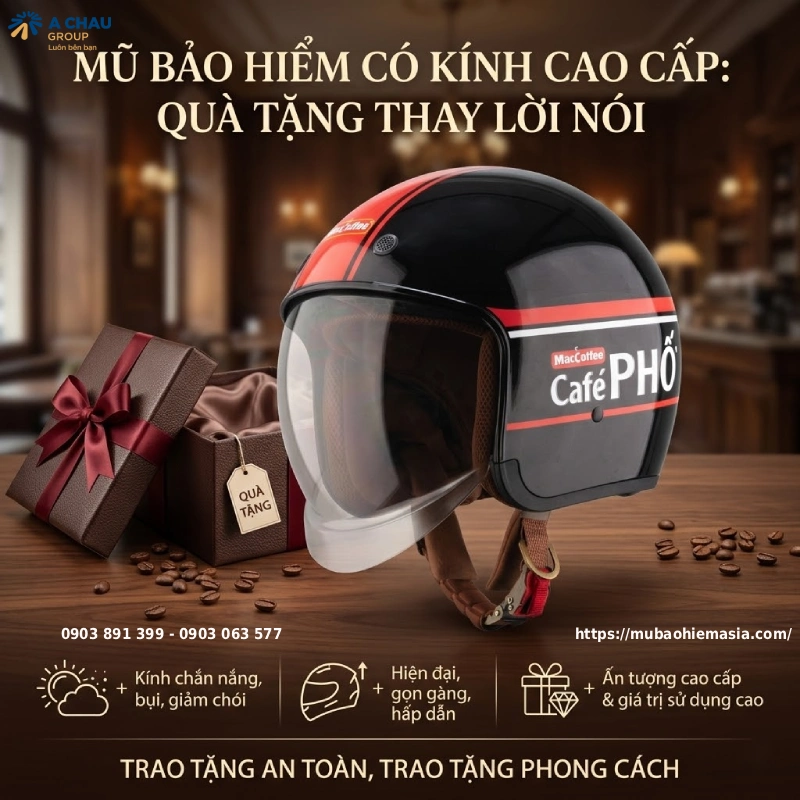 So sánh các loại mũ bảo hiểm quà tặng: Nửa đầu, 3/4, có kính
