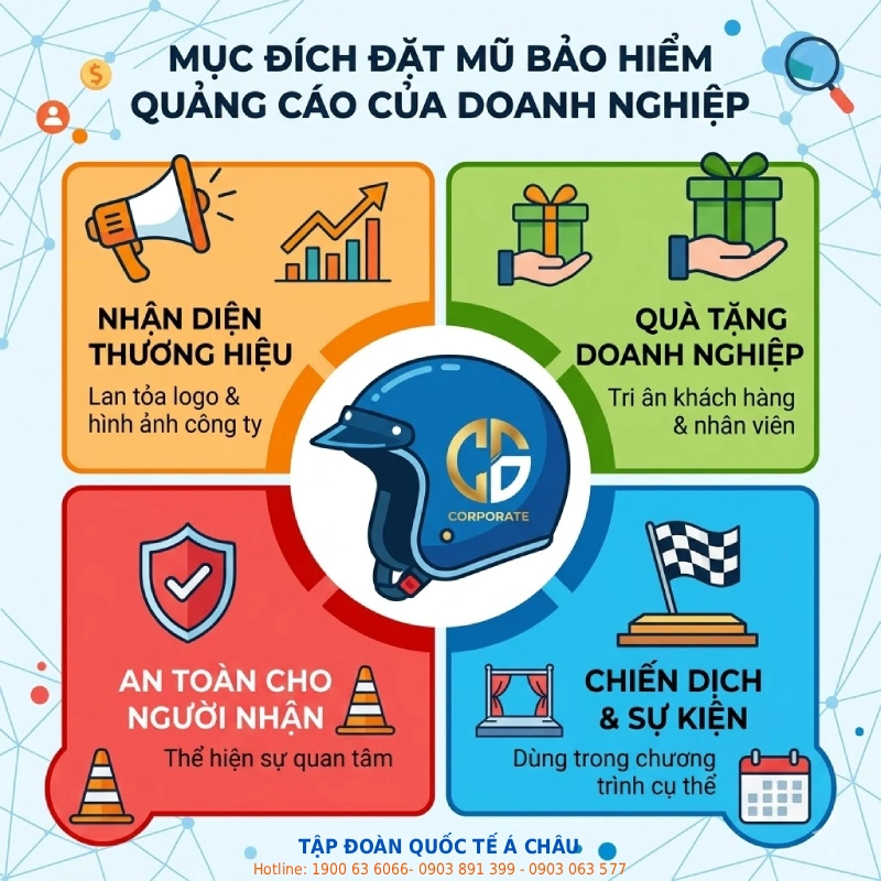 Khách hàng cần chuẩn bị gì trước khi đặt mũ bảo hiểm quảng cáo? 2 Doanh nghiệp phải xác định rõ mục đích đặt mũ bảo hiểm quảng cáo