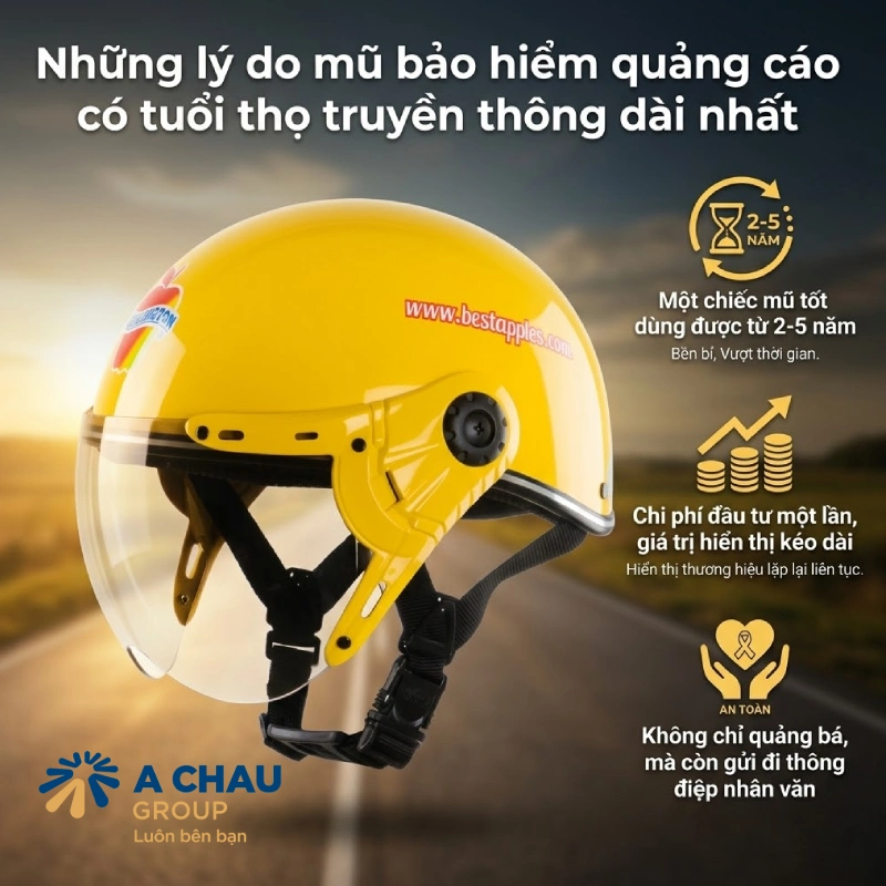 Những lý do mũ bảo hiểm quảng cáo có tuổi thọ truyền thông dài nhất