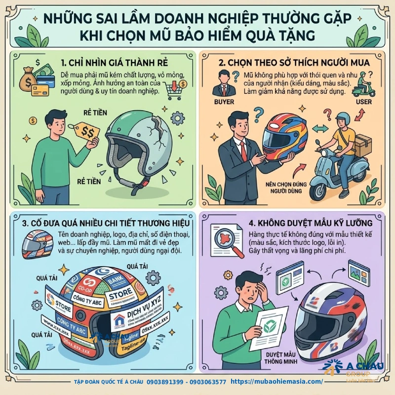 Những sai lầm doanh nghiệp thường gặp khi chọn mũ bảo hiểm quà tặng