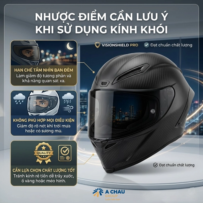 Nhược điểm cần lưu ý khi sử dụng mũ kính khói