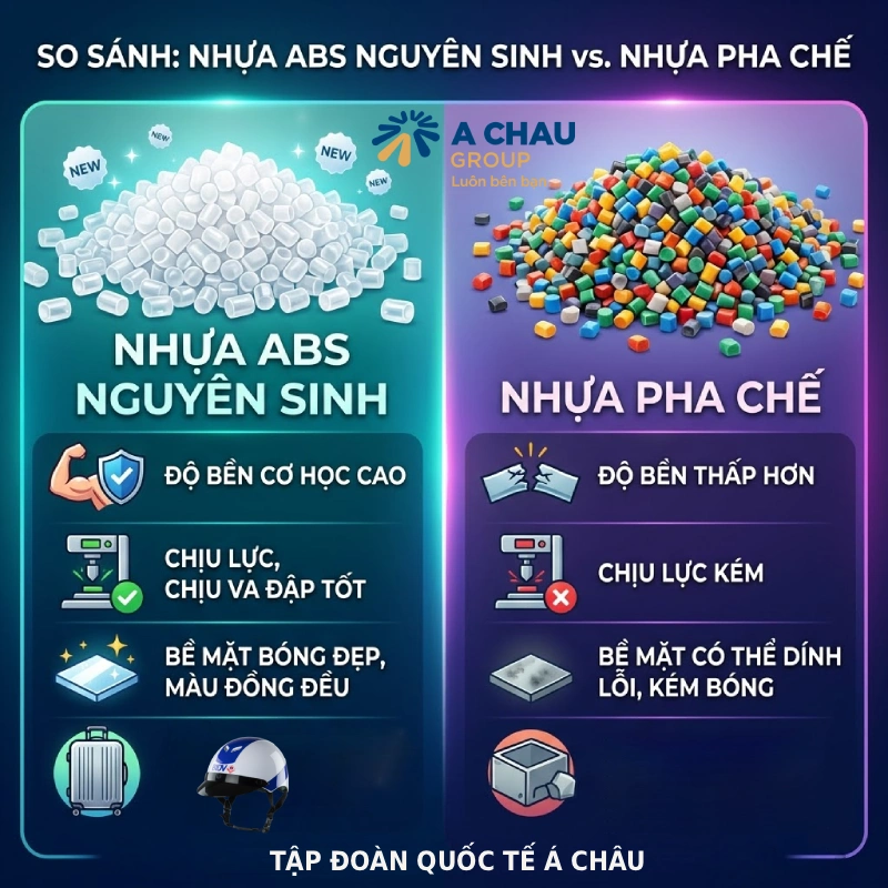 ABS nguyên sinh khác gì so với nhựa pha chế?