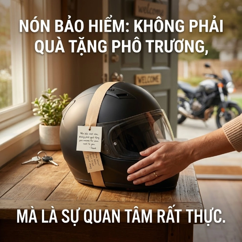 Tặng nón bảo hiểm cho nhân viên không phải quà tặng phô trương, mà là sự quan tâm rất thực