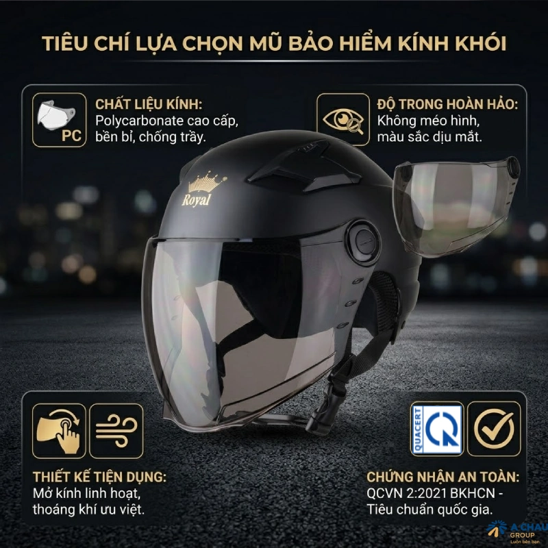 Tiêu chí chọn nón bảo hiểm kính khói chất lượng
