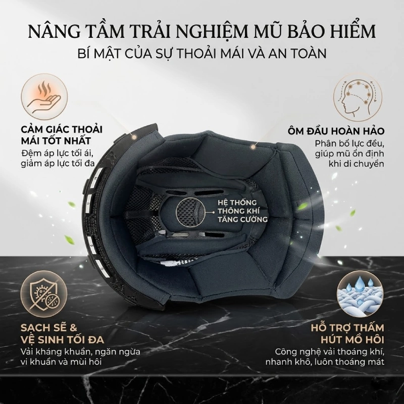 Vai trò của lót mũ bảo hiểm