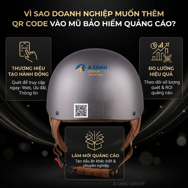 Vì sao doanh nghiệp muốn thêm QR code vào mũ bảo hiểm quảng cáo?