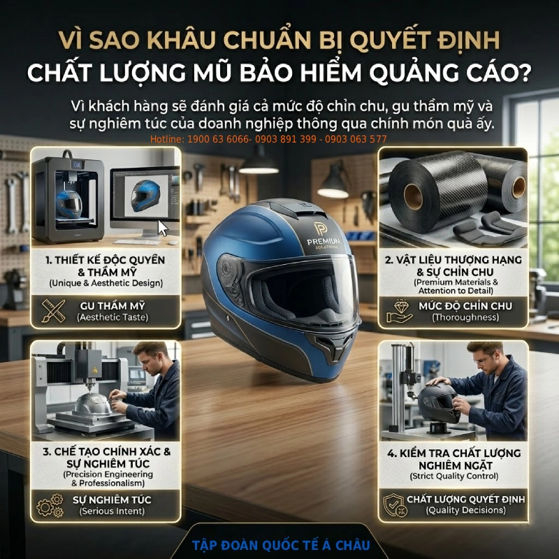 Khách hàng cần chuẩn bị gì trước khi đặt mũ bảo hiểm quảng cáo? 1 Vì sao khâu chuẩn bị quyết định chất lượng của mũ bảo hiểm quảng cáo?