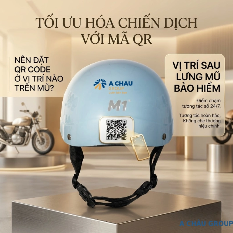 Có nên thêm QR code vào thiết kế mũ bảo hiểm quảng cáo hay không? Nên đặt QR code ở vị trí nào trên mũ?