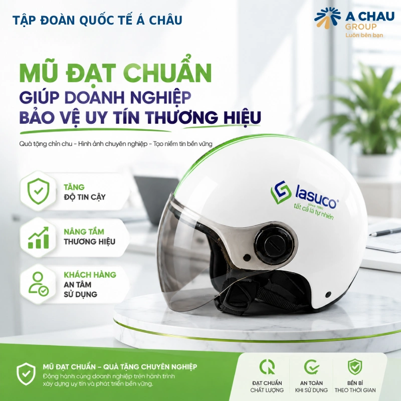 Vì sao nên chọn nón bảo hiểm in logo đạt chuẩn chất lượng? 1 Nón bảo hiểm in logo đạt chuẩn giúp doanh nghiệp bảo vệ uy tín thương hiệu