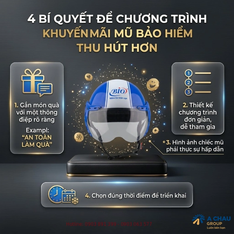 Bí quyết để chương trình quà khuyến mãi bằng mũ bảo hiểm thu hút hơn