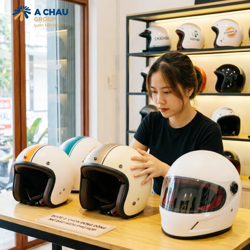 Làm mũ bảo hiểm quảng cáo theo yêu cầu có khó không?  Bước 2: Chọn đúng dòng mũ