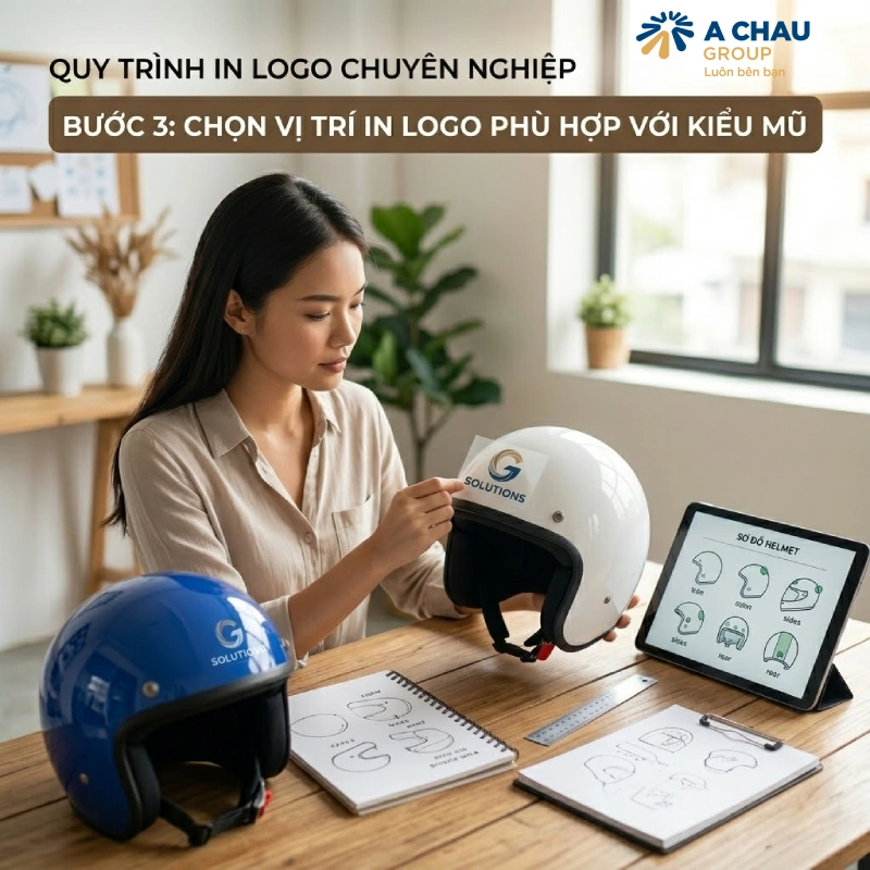 Bước 3: Chọn vị trí in logo phù hợp với kiểu mũ