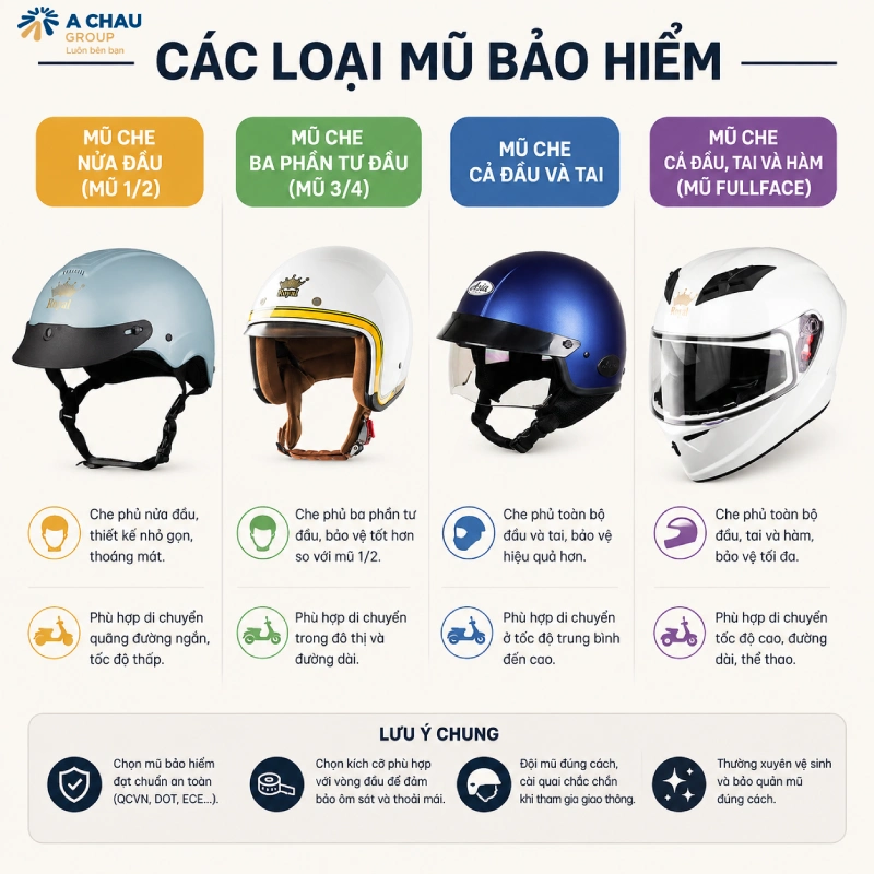 Cách phân biệt mũ bảo hiểm đạt chuẩn với mũ bảo hiểm thời trang 10 Các loại mũ bảo hiểm hiện nay