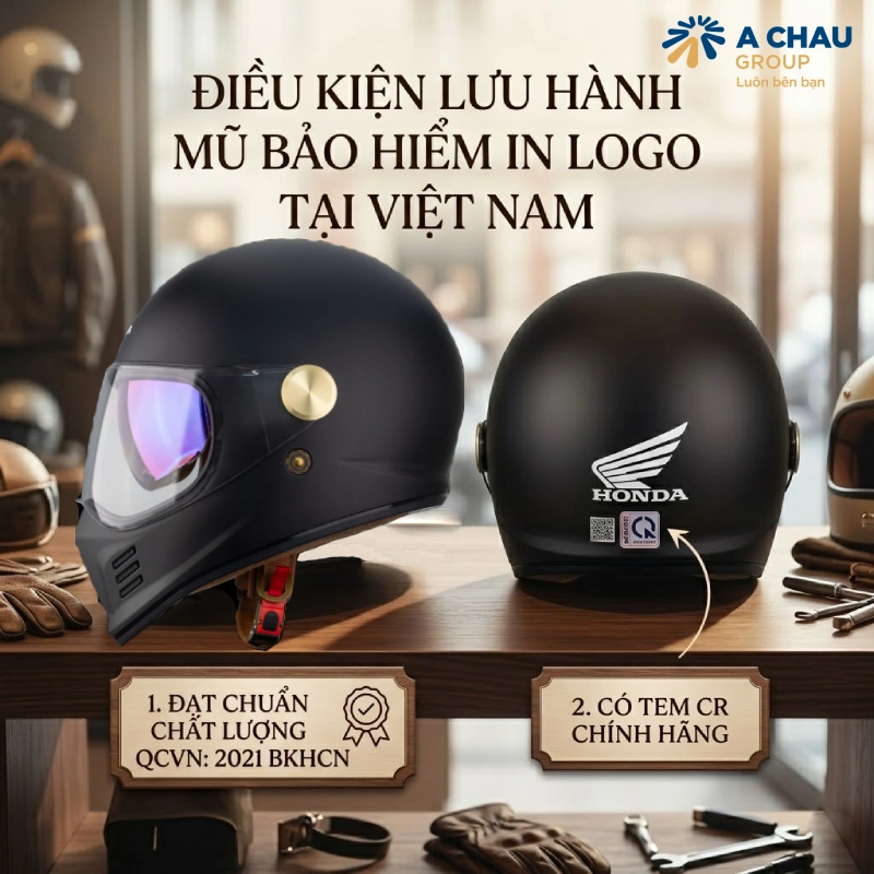 Mũ bảo hiểm in logo có được phép lưu hành tại Việt Nam không? Mũ phải đạt chuẩn chất lượng theo quy định (QCVN)