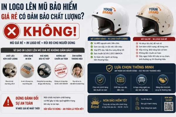 In logo lên mũ bảo hiểm giá rẻ có đảm bảo chất lượng?