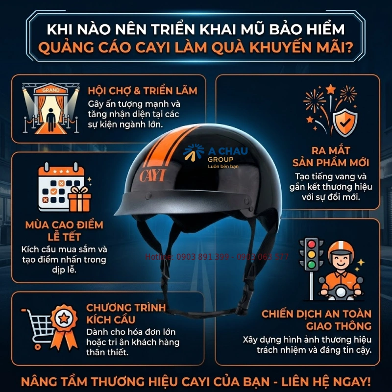 Khi nào nên triển khai mũ bảo hiểm quảng cáo làm quà khuyến mãi?