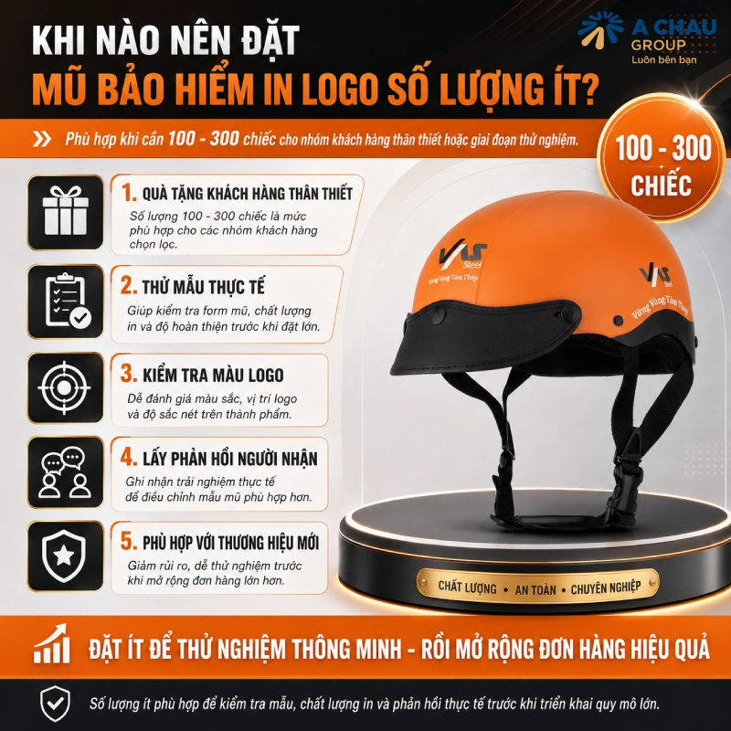 Khi nào nên đặt mũ bảo hiểm in logo số lượng ít?
