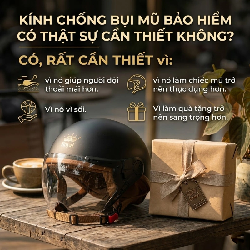 Kính chống bụi mũ bảo hiểm có thật sự cần thiết không?