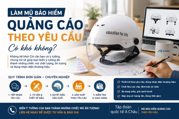 Làm mũ bảo hiểm quảng cáo theo yêu cầu có khó không?