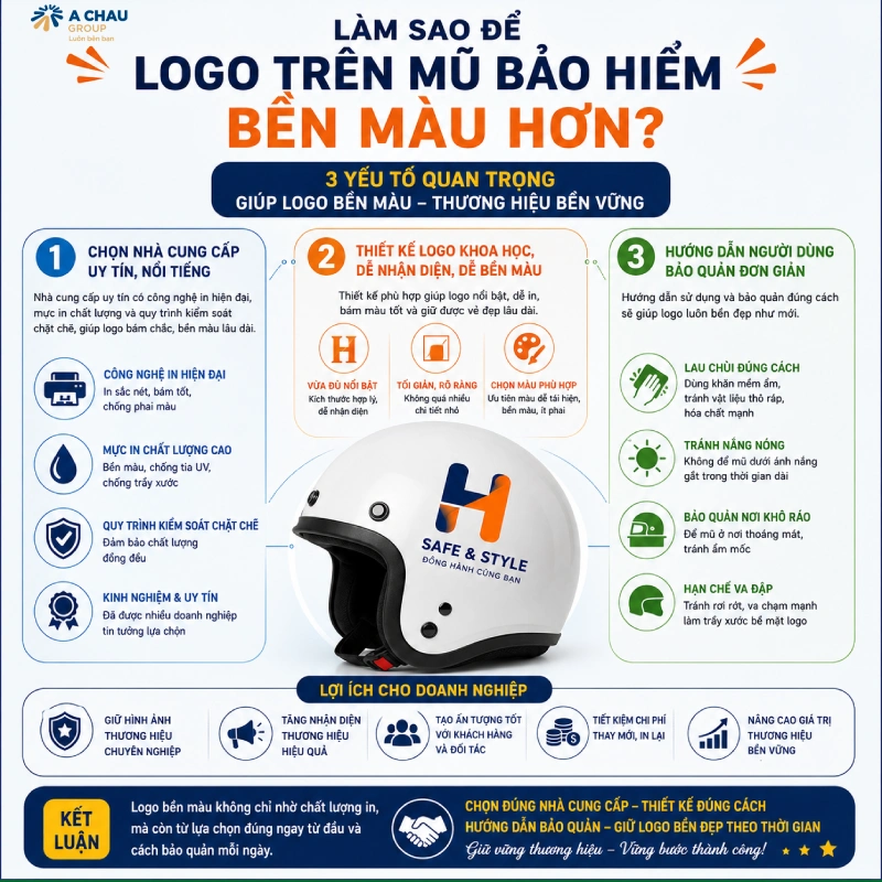 Làm sao để logo trên mũ bảo hiểm bền màu hơn?