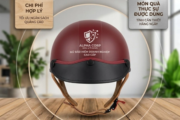 Mũ bảo hiểm in logo 1/2 đầu