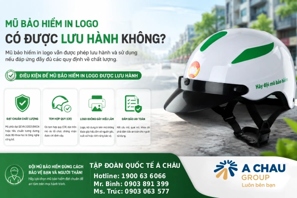 Mũ bảo hiểm in logo có được phép lưu hành không?