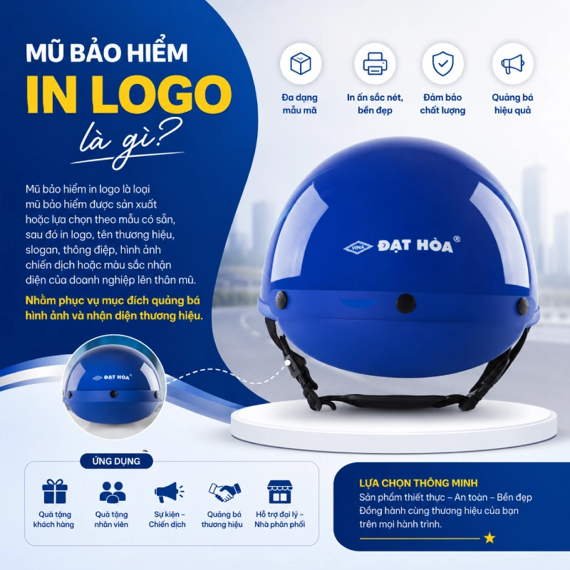 Mũ bảo hiểm in logo là gì?