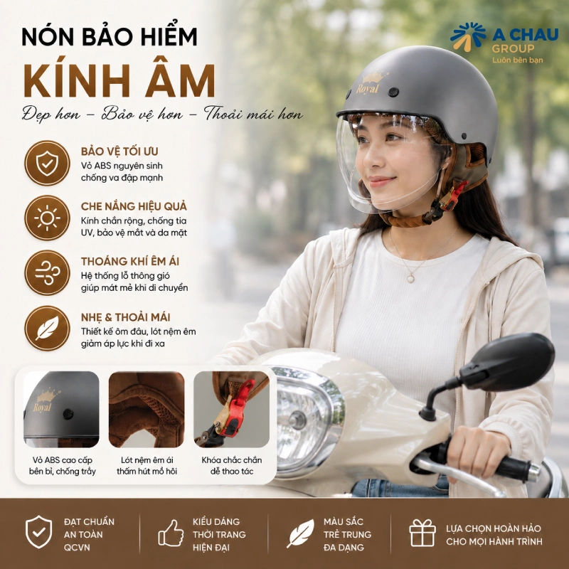 Nón bảo hiểm kiểu mới là gì? Gồm những loại nào? 6 Nón bảo hiểm có kính âm kiểu mới