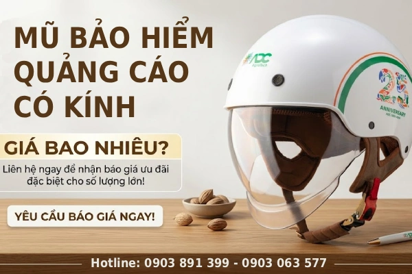 Mũ bảo hiểm quảng cáo có kính giá bao nhiêu?