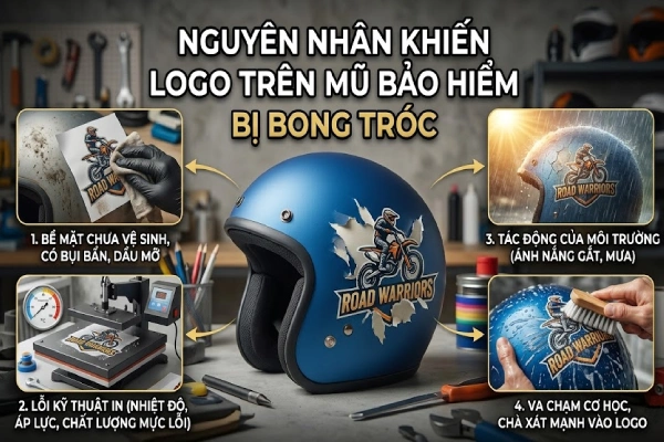 Lý do logo in trên mũ bảo hiểm bị bong tróc?