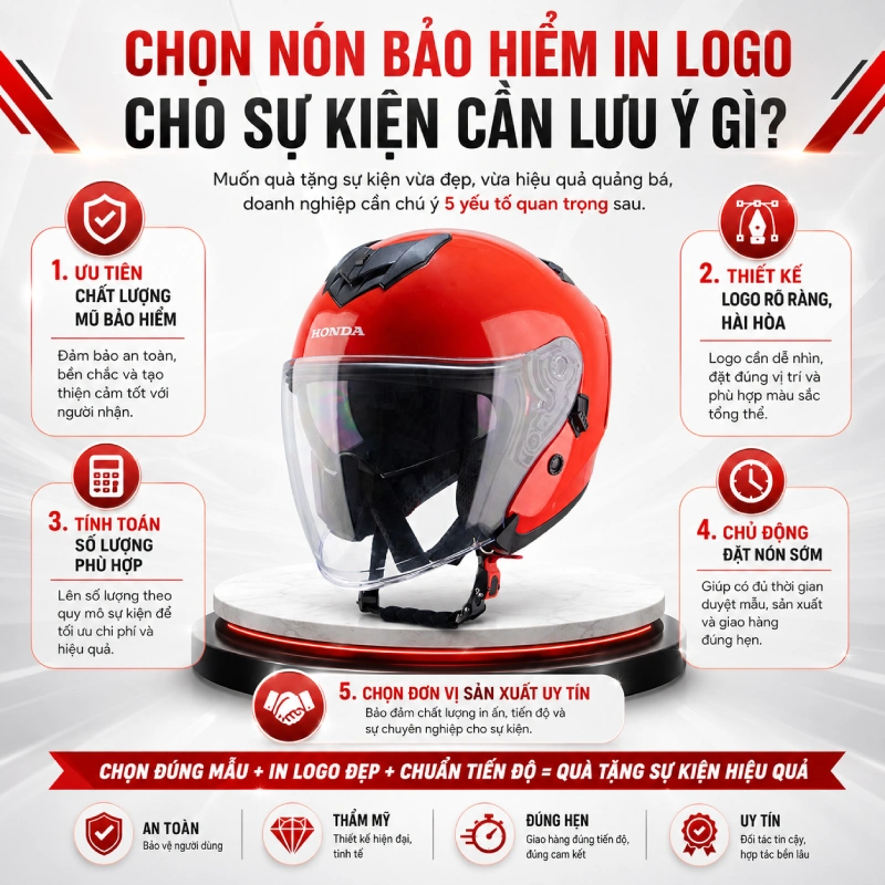 Những điều cần lưu ý cho doanh nghiệp khi chọn nón bảo hiểm in logo cho sự kiện