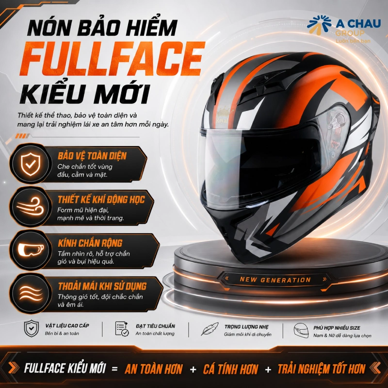 Nón bảo hiểm kiểu mới là gì? Gồm những loại nào? 8 Nón bảo hiểm fullface kiểu mới