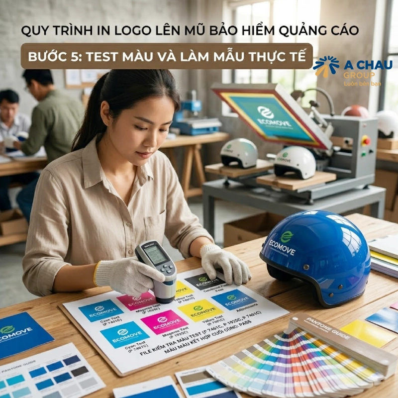 Bước 5: Test màu và làm mẫu thực tế