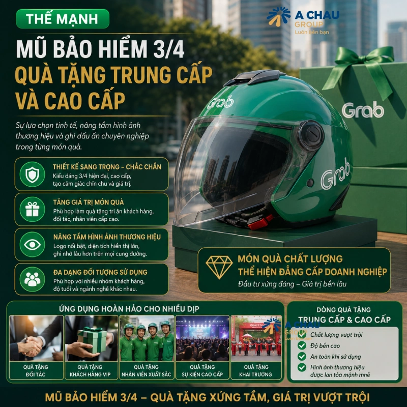 Thế mạnh mũ bảo hiểm 3/4 in logo là Rất phù hợp với quà tặng trung cấp và cao hơn