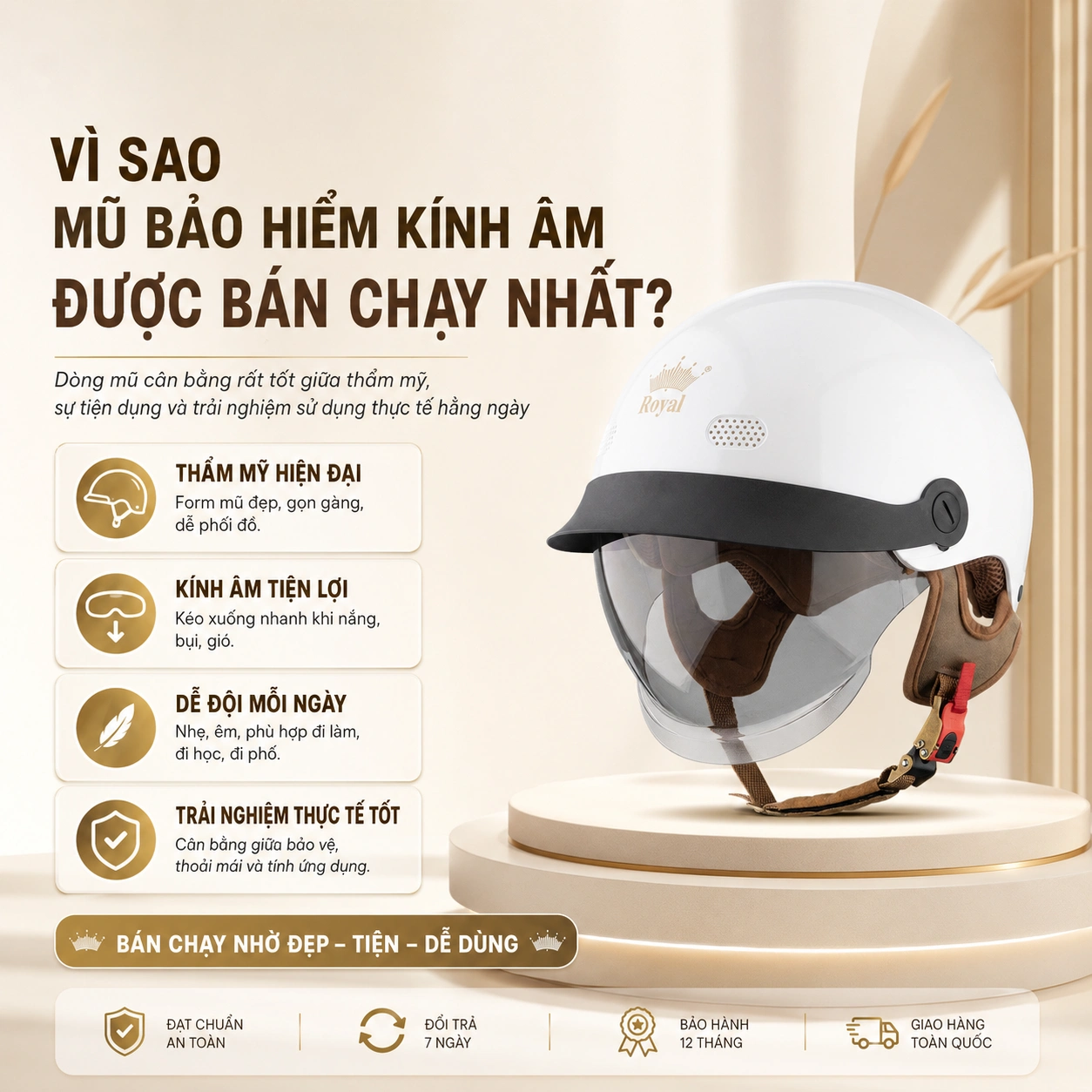 Vì sao mũ bảo hiểm kính âm được bán chạy nhất?