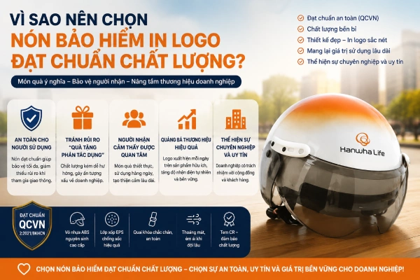 Vì sao nên chọn nón bảo hiểm in logo đạt chuẩn chất lượng?