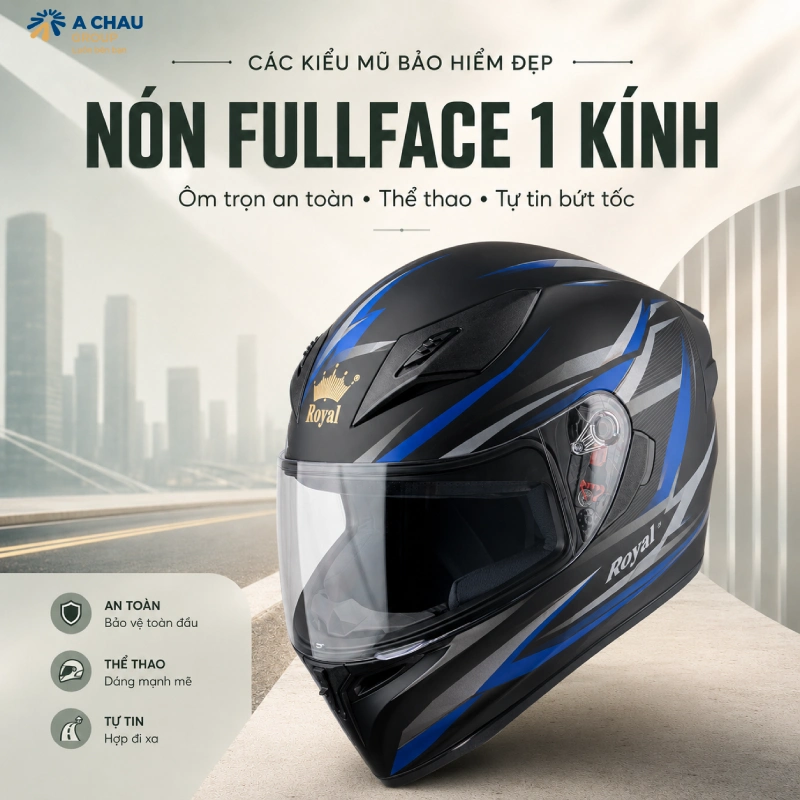 Các kiểu nón bảo hiểm đẹp mũ fullface 1 kính