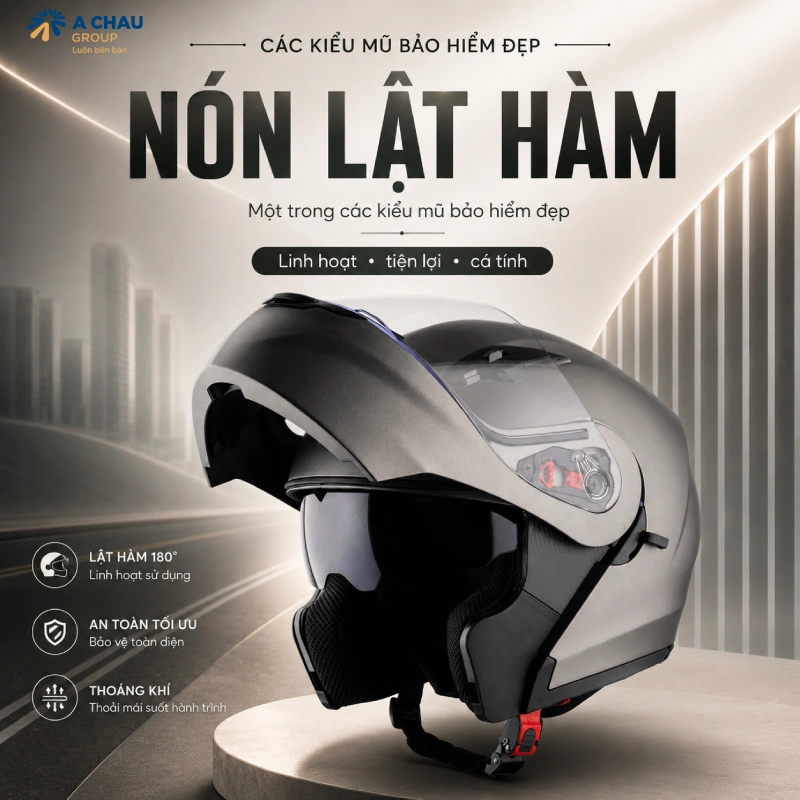 Các kiểu nón bảo hiểm đẹp mũ lật hàm