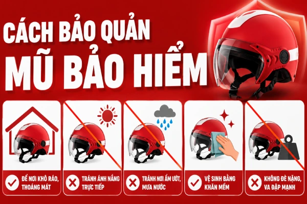 Bí quyết bảo quản mũ bảo hiểm luôn mới, sử dụng lâu dài